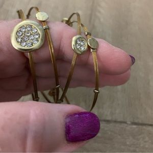 Gold and sparkly gemstone bracelet